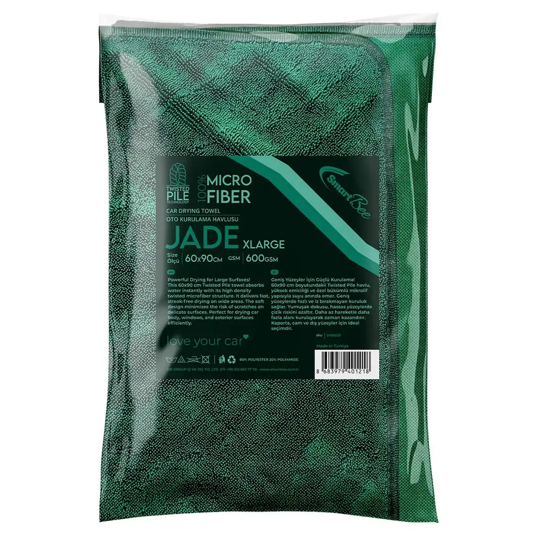 JADE Twisted Pile Mikrofiber Oto Kurulama Havlusu 60×90cm 600GSM