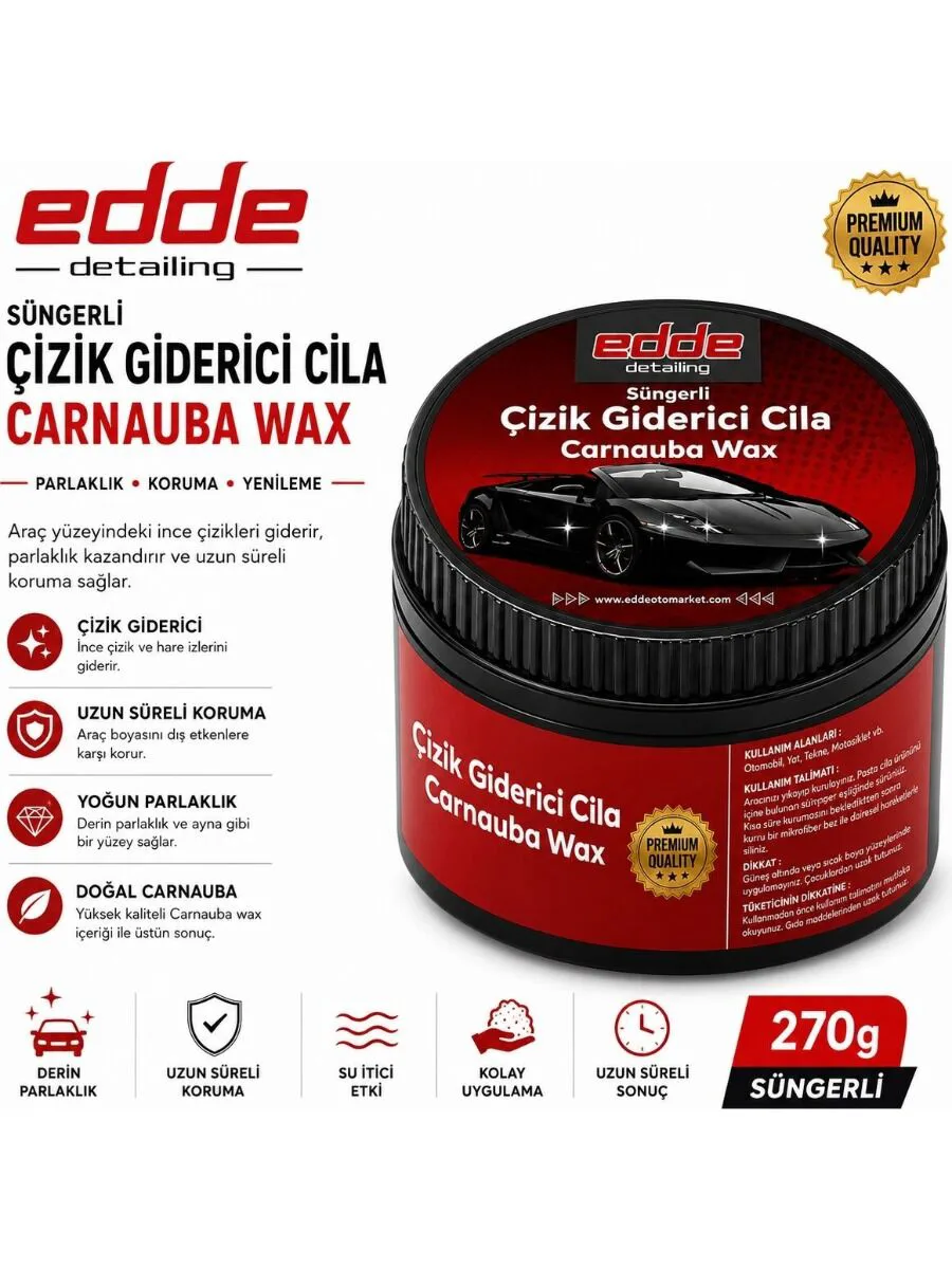 Edde Araba Araç Oto Süngerli Çizik Giderici Cila Oto Detailing — görsel 2
