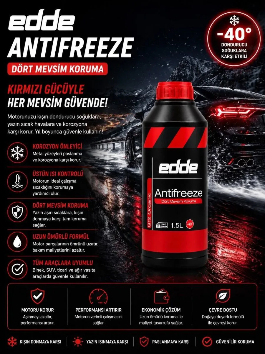 EDDE Antifriz Kırmızı 1,5 L