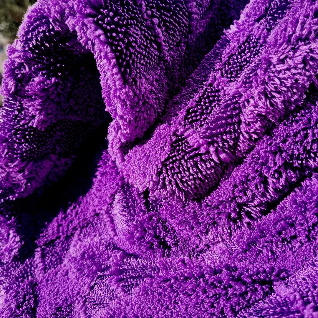 MAMBA Çift Kat Hybrid Twisted Pile Mikrofiber Oto Kurulama Havlusu 50×70cm 1000gsm – Mor — görsel 2