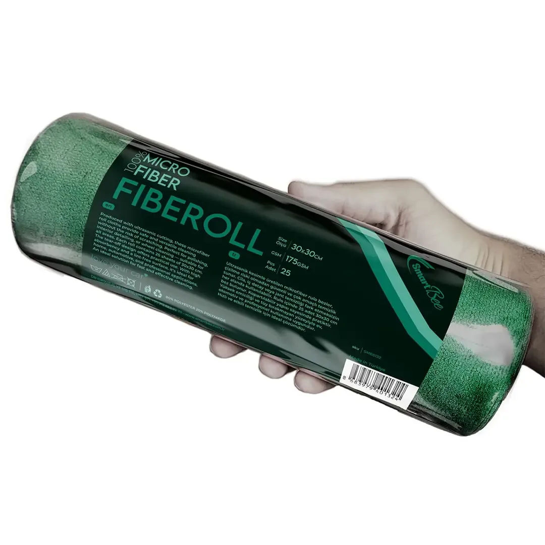 FIBEROLL 25'li Mikrofiber Rulo Temizlik Bezi 30x30cm 175GSM